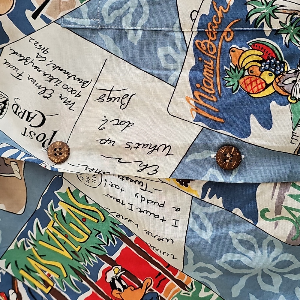 🌈HP🌈Reyn Spooner Hawaian Warner Bros. Vintage Shirt Large - Picture 13 of 16